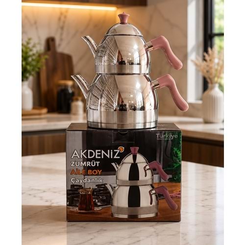 AKDENİZ AKD133RS ZÜMRÜT AİLE ROSE BAK.KULP ÇAYDANLIK*8