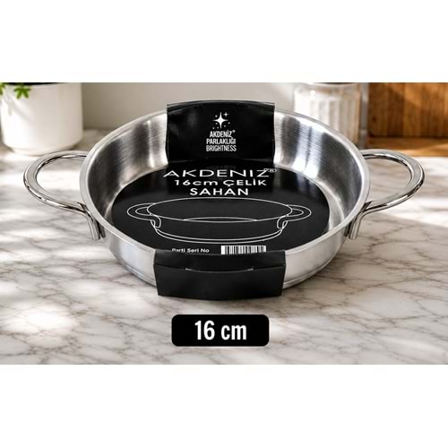 AKDENİZ SHN2 16 CM ELİT METAL KULP ÇELİK SAHAN *8*