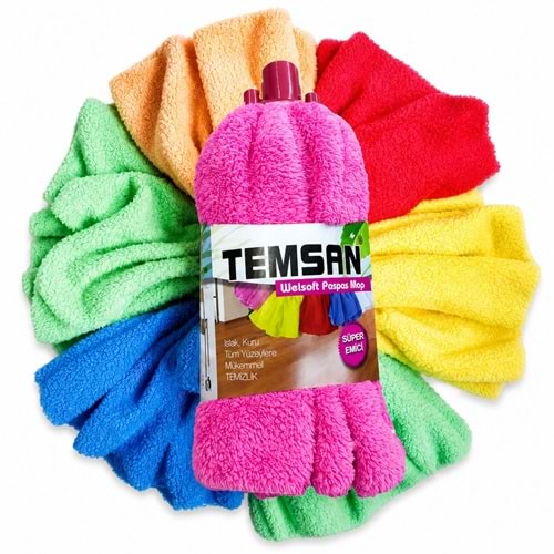 TEMSAN TM076 WELSOFT RENKLİ KARTELALI MOP *60*