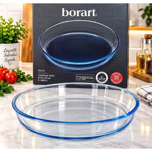 BORART 45214 ANTRASİT BÜYÜK SADE YUVARLAK TEPSİ *6*