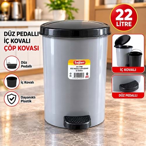 SAĞLAM 927 NO 3 DÜZ PEDALLI İÇ KOVALI ÇÖP 22 LT *4*