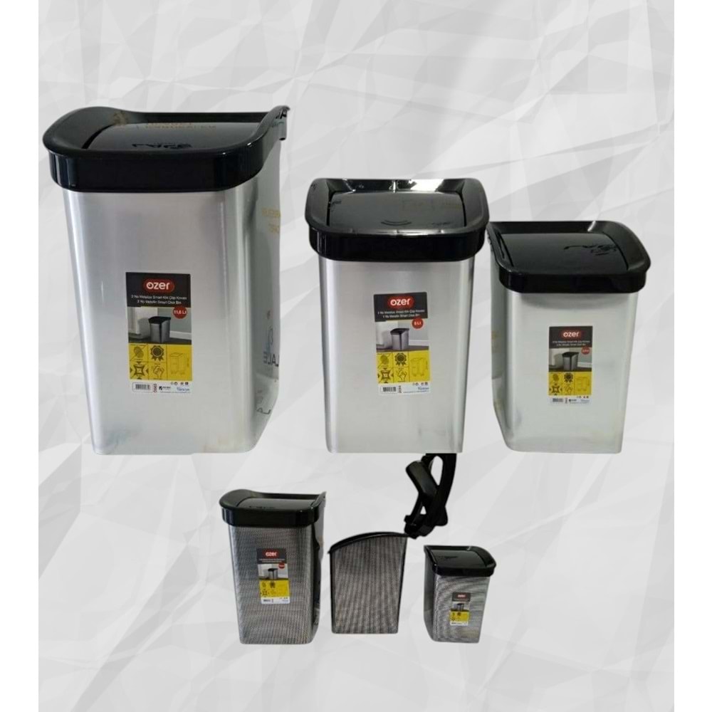 ÖZER D090 SMART 3 LÜ METALİZE KLİK ÇÖP SET *1*