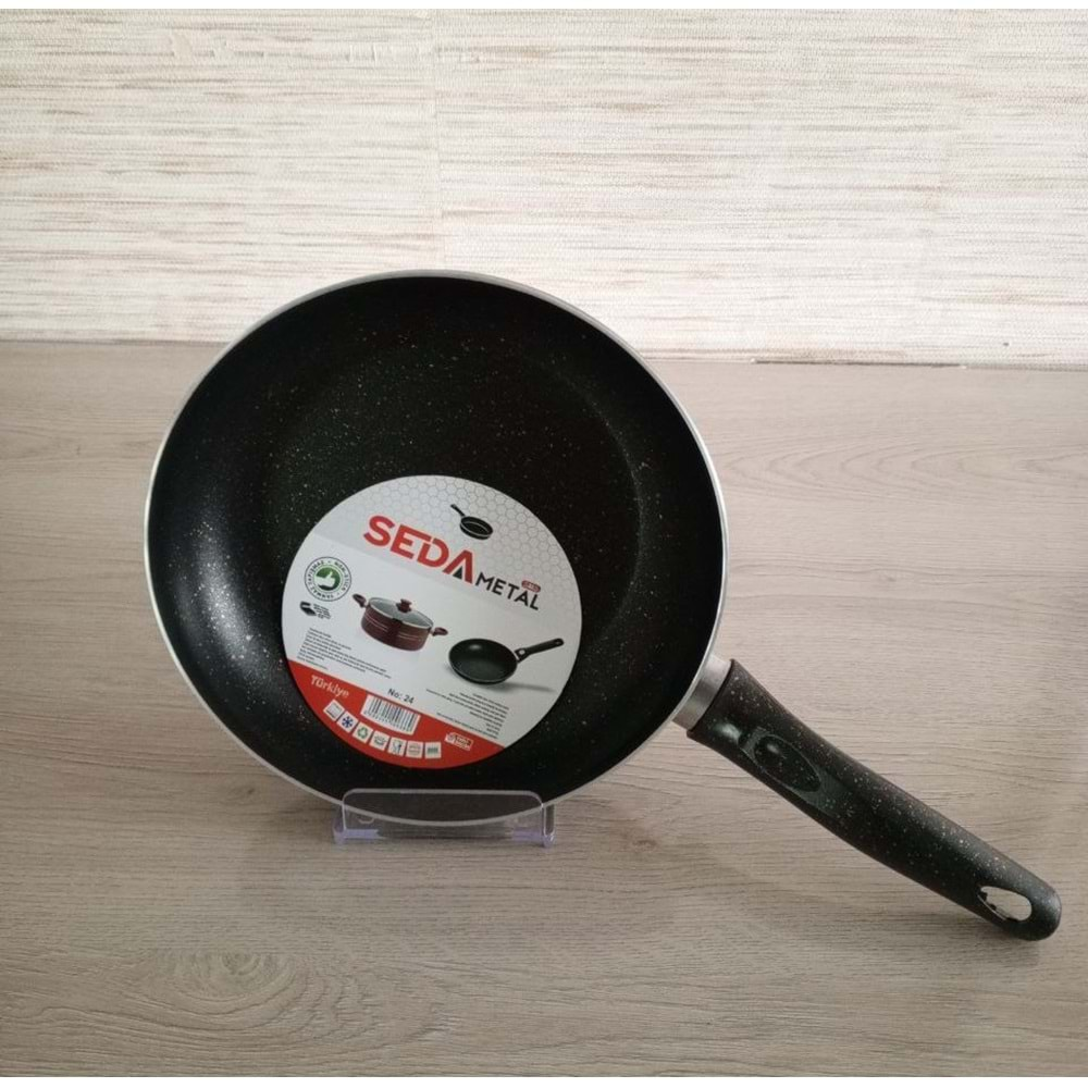 SEDA METAL 24 CM GRANİT TEK KULP TAVA