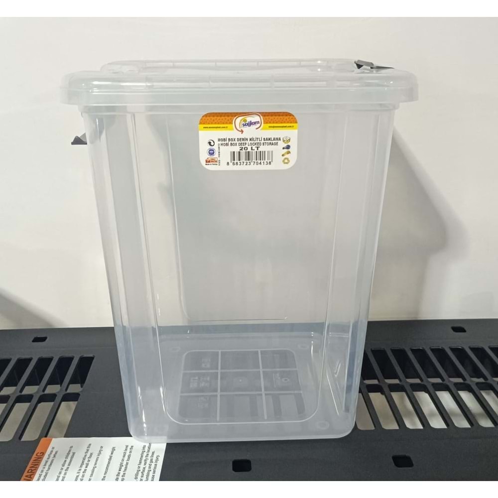 SAĞLAM 0413 HOBİ BOX DERİN KİLİTLİ SAKLAMA 20 LT