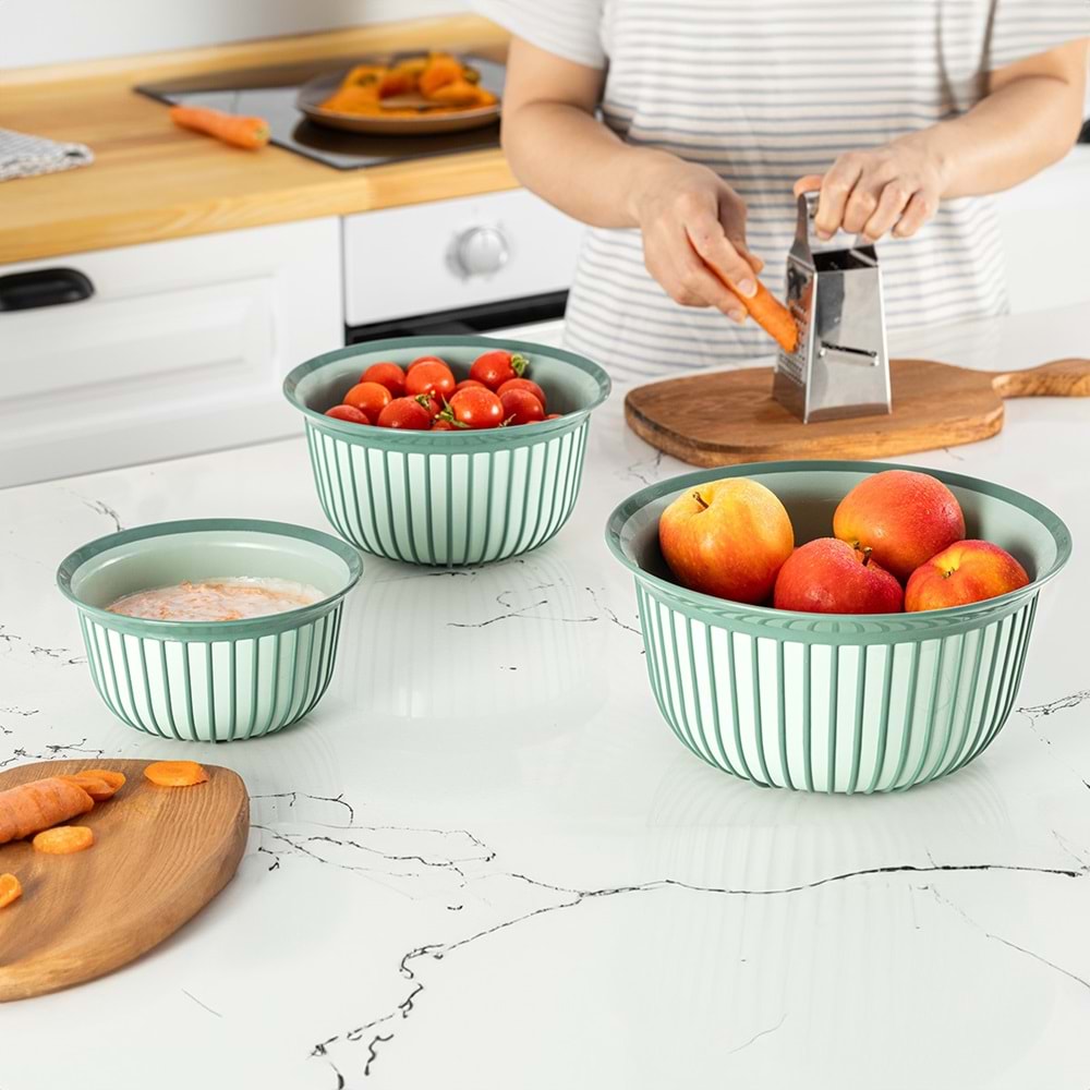 FOLY LİFE BNM9431 LİNEA 3 LÜ YUVARLAK KASE SET (2-3-5 LT) *24*