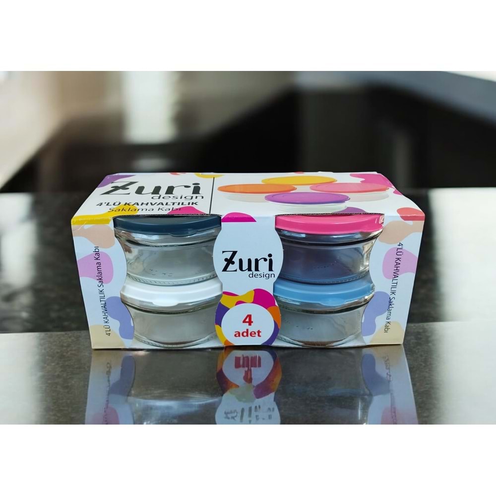 QLÜX DM0203 4 LÜ KAPAKLI CAM KASE 425 CC (HELVA) *12*