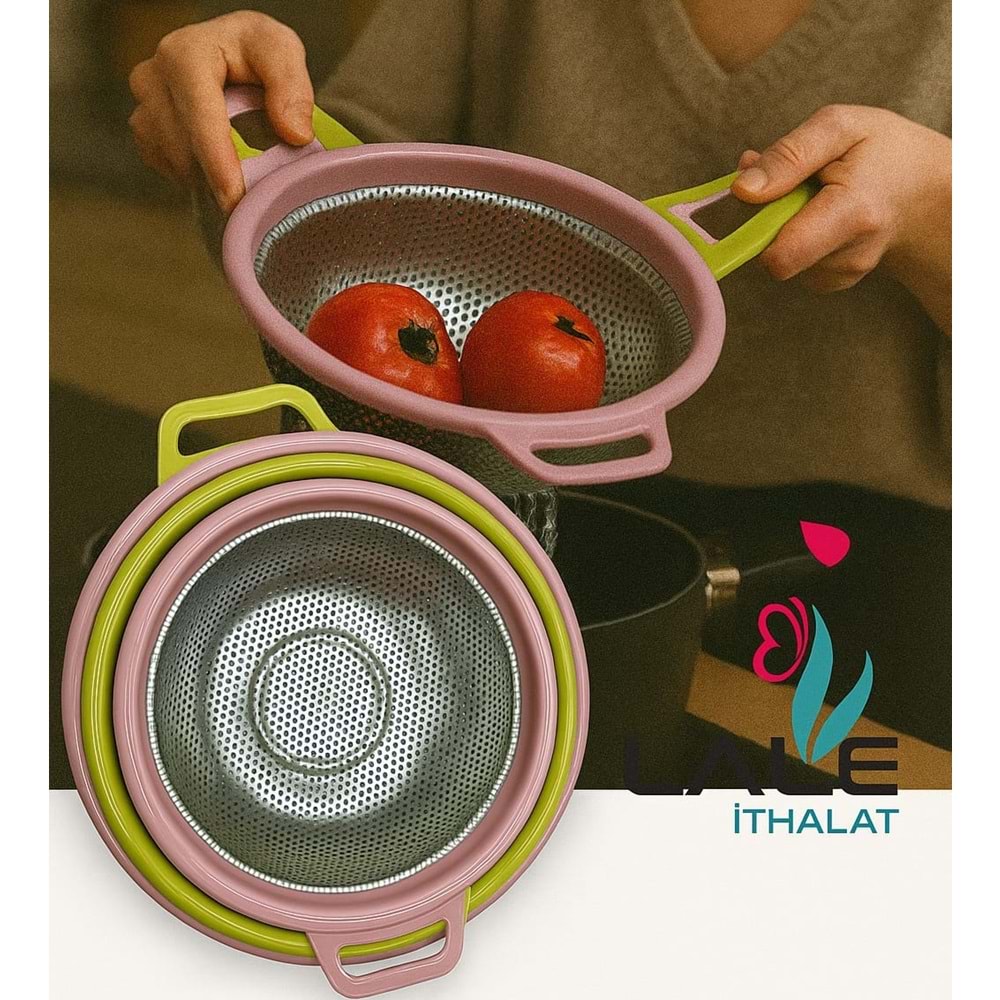 LALE İTHALAT 31I 27 CM RENKLİ KULPLU SÜZGEÇ *80*