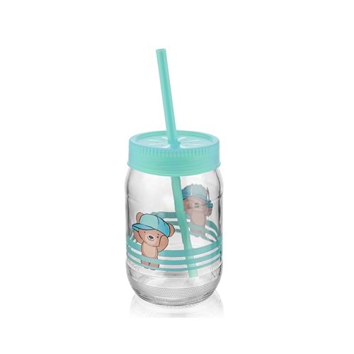 QLÜX C00558 TEDDY BEAR PİPETLİ BARDAK 370 ML *20*