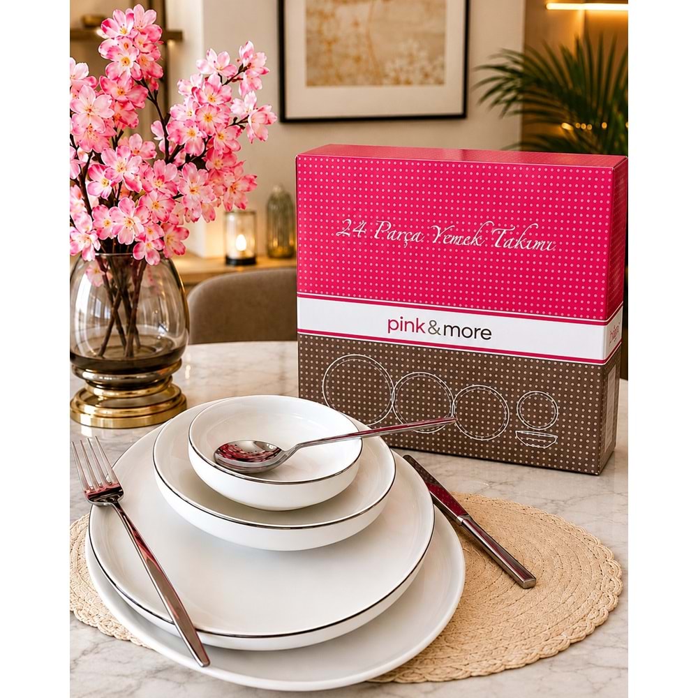 AROW PİNK&MORE 24 PARÇA YEMEK TAKIMI *1*