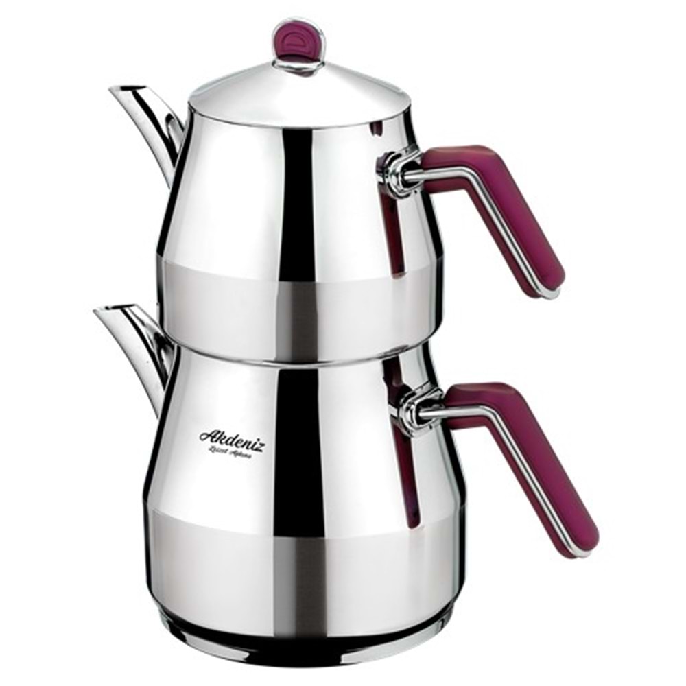 AKDENİZ AKD525ŞS ELMAS AİLE ŞİRAZ SİLVER BAK.KULP ÇAYDANLIK*6