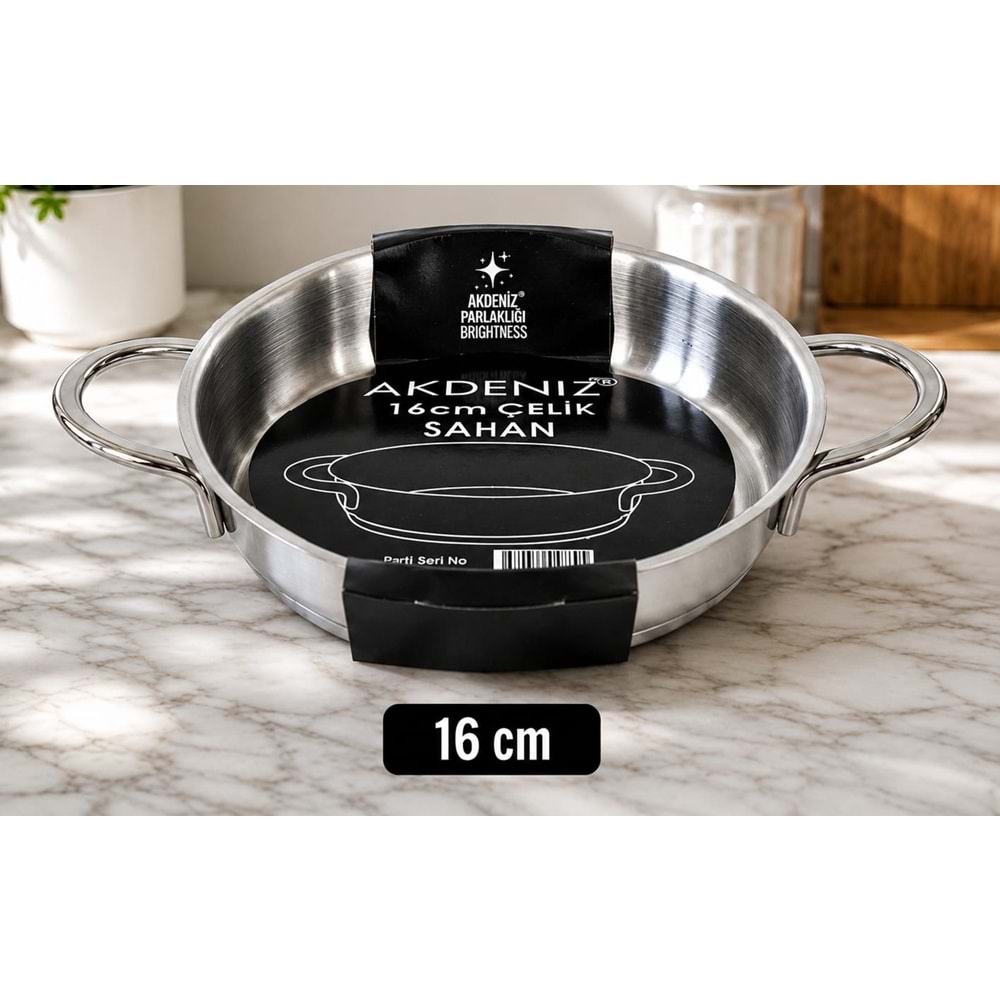 AKDENİZ SHN2 16 CM ELİT METAL KULP ÇELİK SAHAN *8*