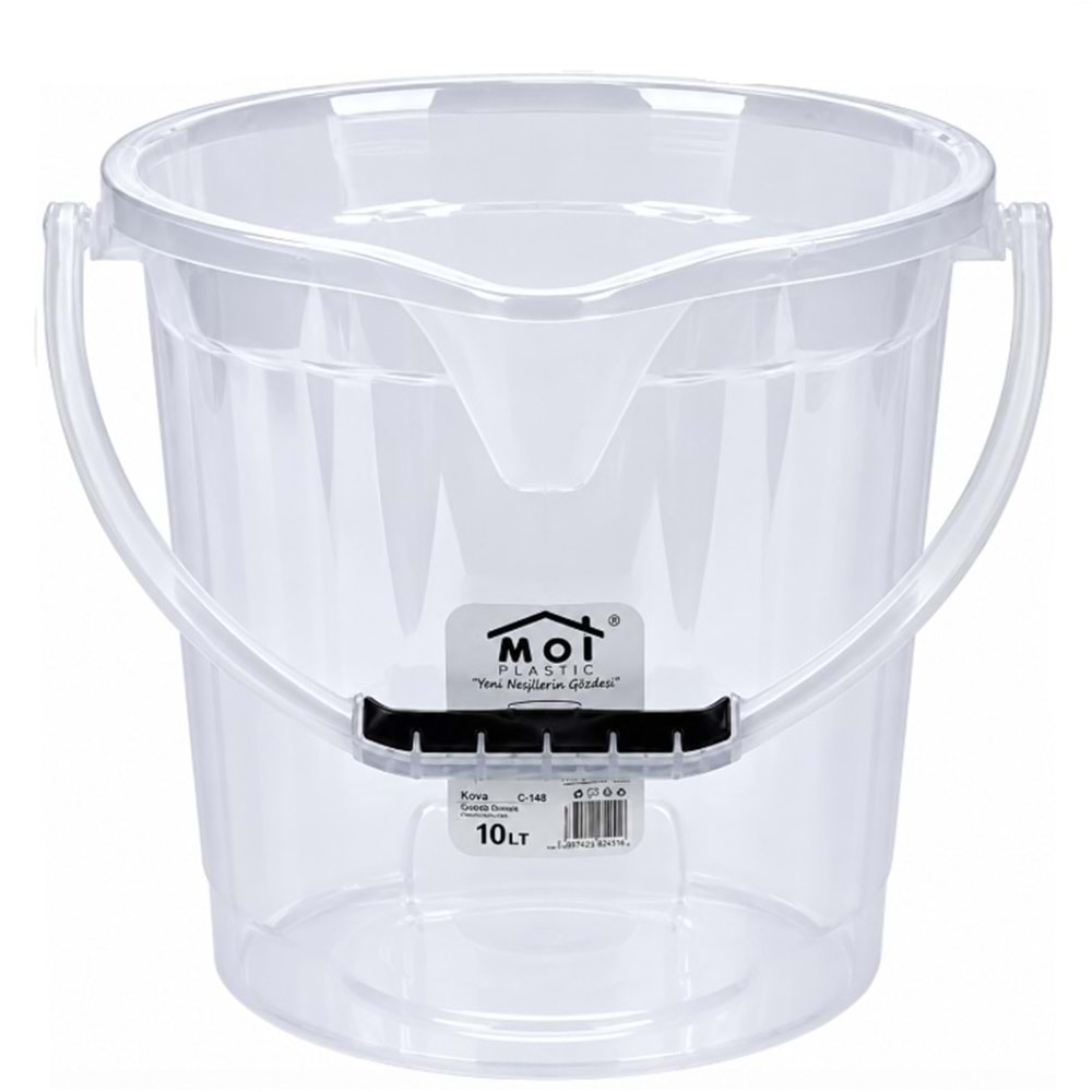 MOİ PLASTİK C145 GAGALI TEMİZLİK KOVASI ŞEFFAF 10 LT *24*
