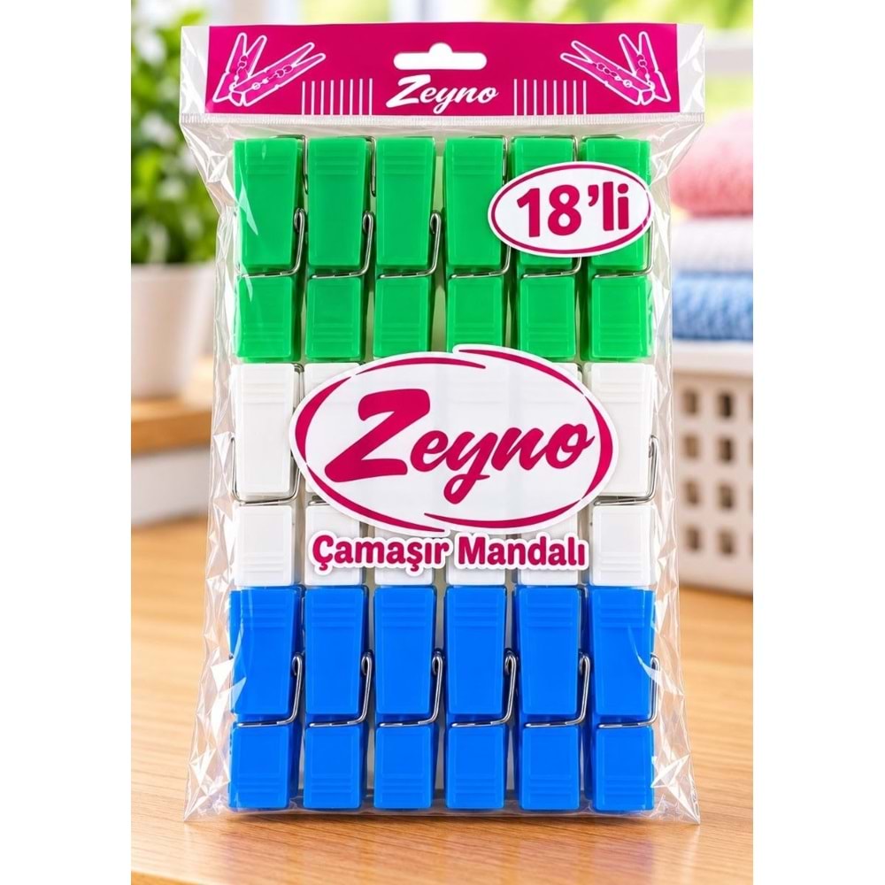 ZEYNO ÇAMAŞIR MANDALI 18 Lİ