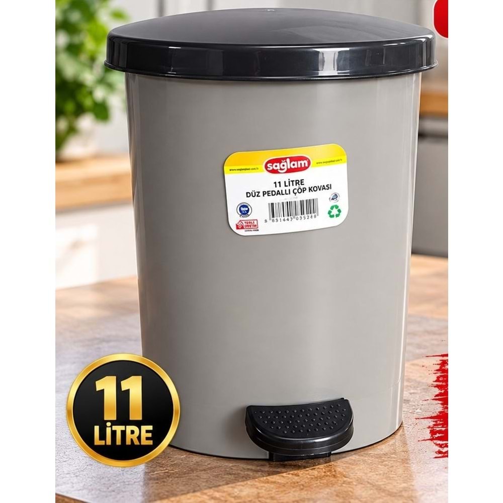 SAĞLAM 926 NO 2 DÜZ PEDALLI İÇ KOVALI ÇÖP 11 LT *8*
